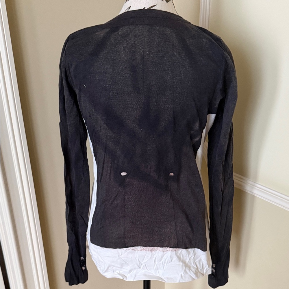 Paul Smith 3d Black And White Long Sleeve Top Size Xl View 3
